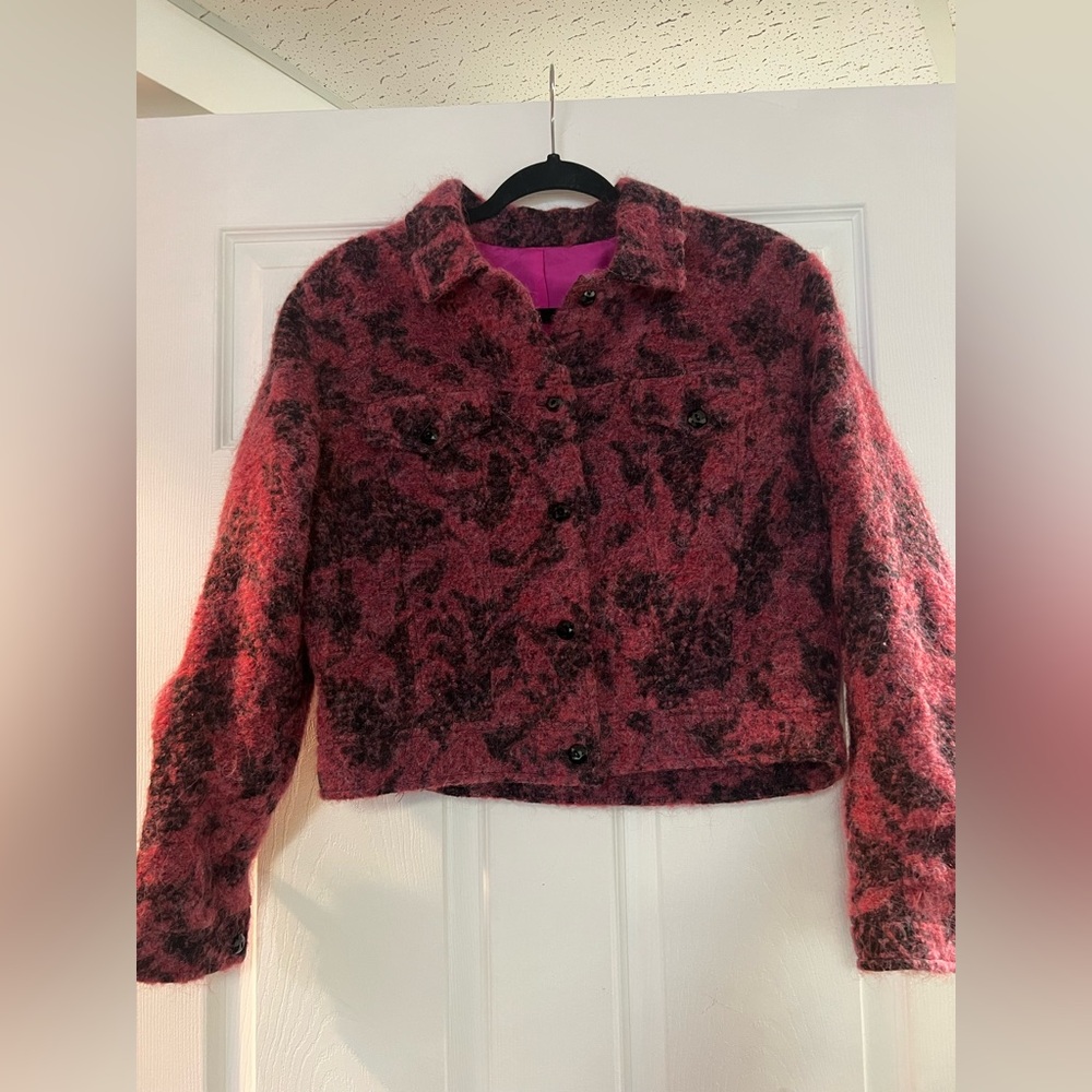Women's Pink / Black wool jacket